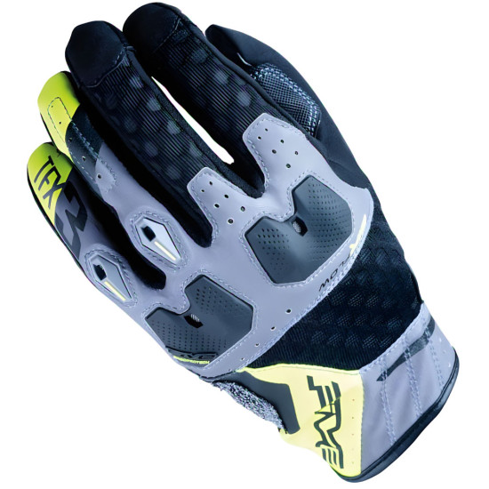 Five TFX-3 Airflow Gloves Grey Yellow £74.99 Mens Motorcycle Gloves - SKU 300521078007XS from RaceLeathers Motorcycle Clothing