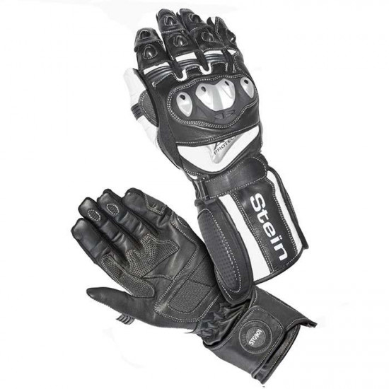 Stein 901 Black White Gloves Mens Motorcycle Gloves - SKU RLSTBLKWHTGLOS
