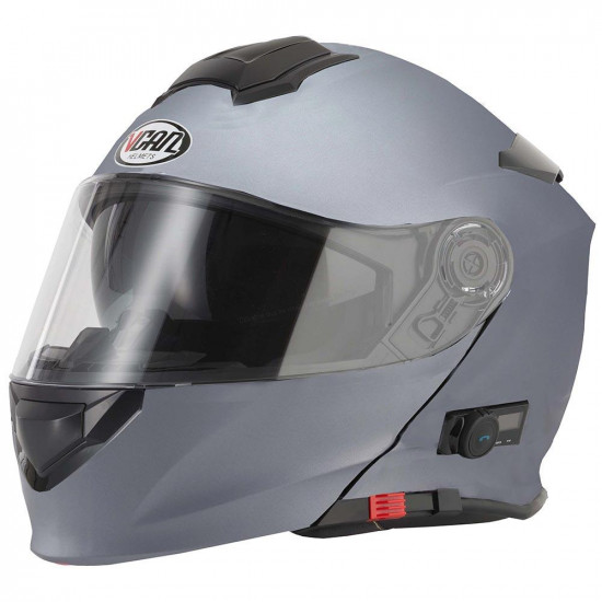VCAN V271 Blinc 5 Bluetooth Matt Titanium Flip Front Motorcycle Helmets - SKU RLMWBLU016