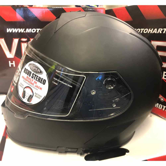 Viper RSV8 Stereo Matt Black FREE BLACK VISOR - CLEARANCE RRP £99.99