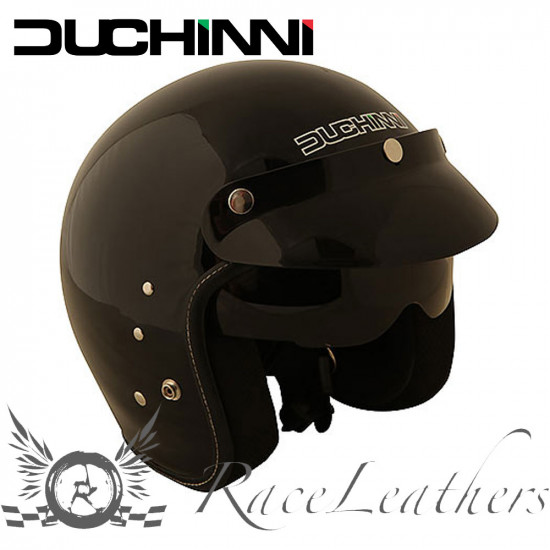 Duchinni D501 Gloss Black Open Face Helmets - SKU DHD501015LA