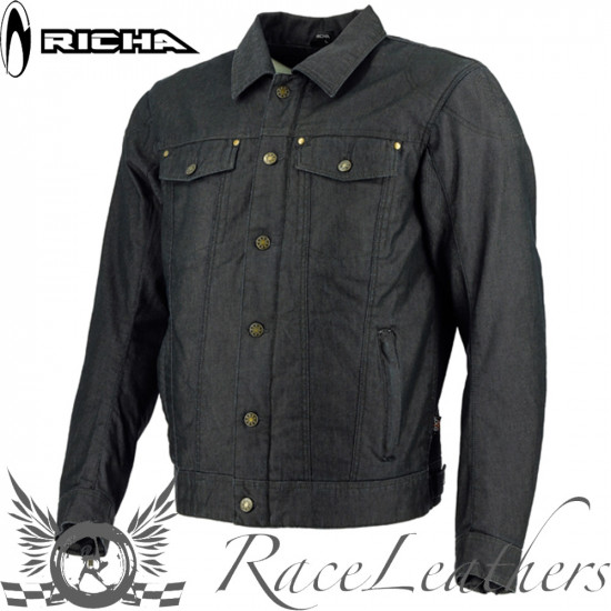 Richa Denim Legend Black Mens Motorcycle Jackets - SKU 082/DENIML/BK/02