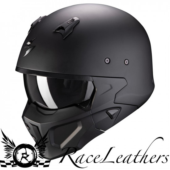 Scorpion Covert-X Matt Black Open Face Helmets - SKU 7508610010L