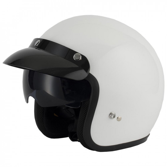 VCAN V537 Gloss White Open Face Helmets - SKU RLMWVFT066