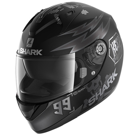 Shark Ridill 1.2 Catal Bad Boy Black Anthracite Silver Motorcycle Helmet £161.49 Full Face Helmets - SKU 210/HE0547E/KAS1 from RaceLeathers Motorcycle Clothing