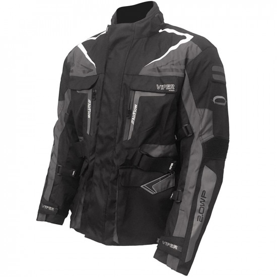 Viper Rider Python 5 CE Black Grey Motorcycle Jacket Mens Motorcycle Jackets - SKU A246BlackGreyXS36