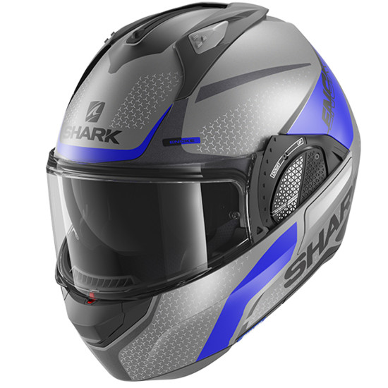 Shark Evo GT Encke Matt Anthracite Blue Motorcycle Helmet £408.49 Flip Front Motorcycle Helmets - SKU 235/HE8915E/ABK1 from RaceLeathers Motorcycle Clothing