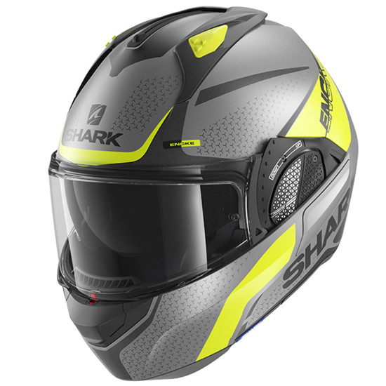 Shark Evo GT Encke Matt Anthracite Yellow Motorcycle Helmet £408.49 Full Face Helmets - SKU 235/HE8915E/AYK1 from RaceLeathers Motorcycle Clothing