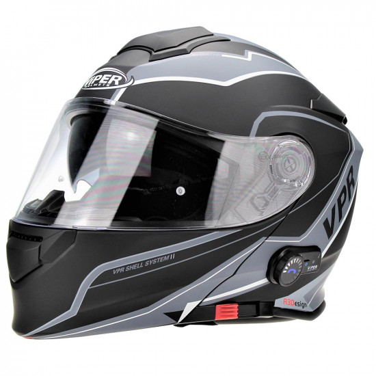 Viper RSV171 BL+ 3.0 Zone Matt Black Grey Flip Front Motorcycle Helmets - SKU A175ZoneMattBlackGreyXS