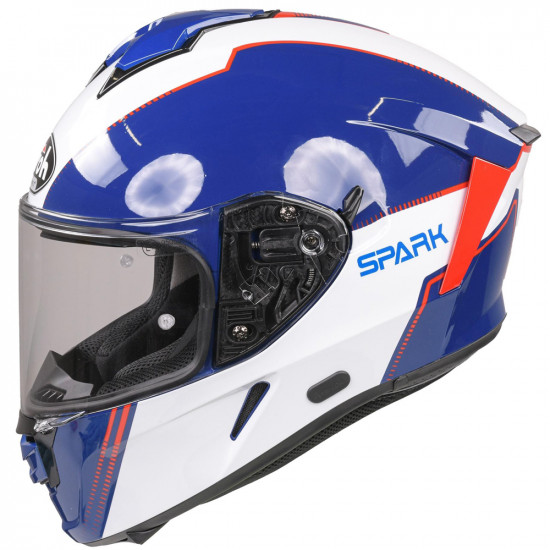 Airoh Spark Flow Gloss Blue Red Helmet Full Face Helmets - SKU ARH115L