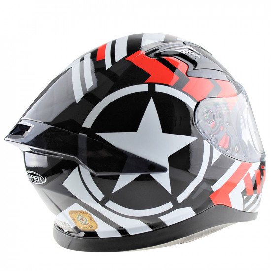 Viper RSV95 Radar Black Red Helmet Full Face Helmets - SKU A225RadarBlackRedXS