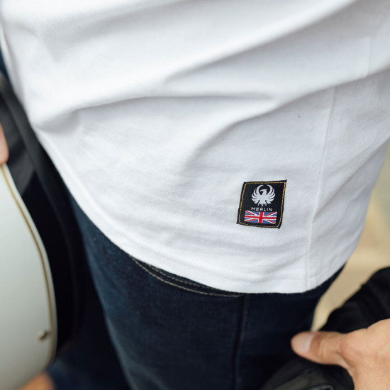 Merlin Lifestyle Radford Core Tee White £35.00 Casual Wear - SKU MLS005/WHT/SML from RaceLeathers Motorcycle Clothing