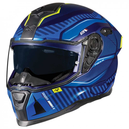 NEXX SX.100R Skidder Blue Neon Yellow Full Face Helmets - SKU 01SXR0131688100S