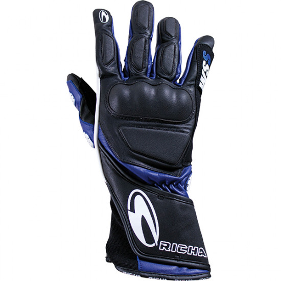 Richa Ws Leather Gloves Black Blue Mens Motorcycle Gloves - SKU 081/WSS/BU/02