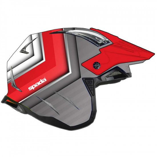 Spada Rock 06 Stasis Grey/Red Helmet Open Face Helmets - SKU 0826311