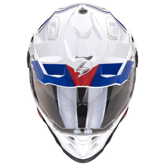 Scorpion Adf-9000 Desert Wh/Bu/Rd £329.95 Full Face Helmets - SKU 7501844262361XS from RaceLeathers Motorcycle Clothing