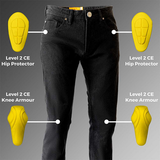 Richa Carter Jean Black Short £139.99 Motorcycle Jeans - SKU 082/CARTES/BK/30 from RaceLeathers Motorcycle Clothing