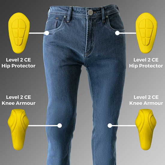 Richa Carter Jean Stone Wash Short £139.99 Motorcycle Jeans - SKU 082/CARTES/SW/30 from RaceLeathers Motorcycle Clothing