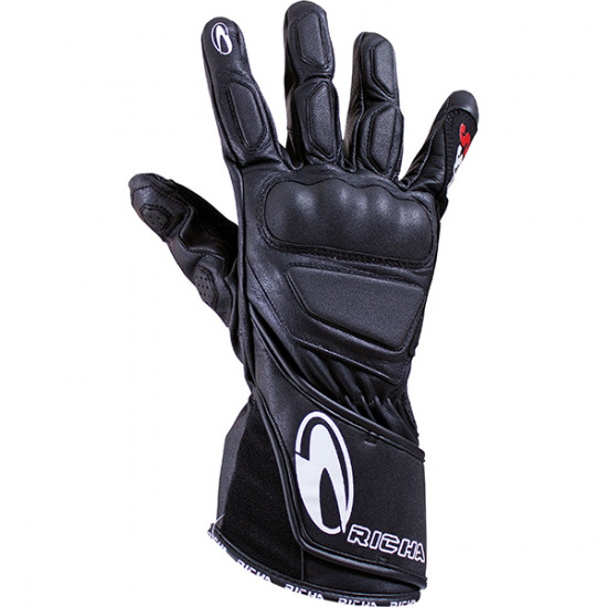 Richa WSS Ladies Leather Gloves Black Ladies Motorcycle Gloves - SKU 081/WSS/BK/D01