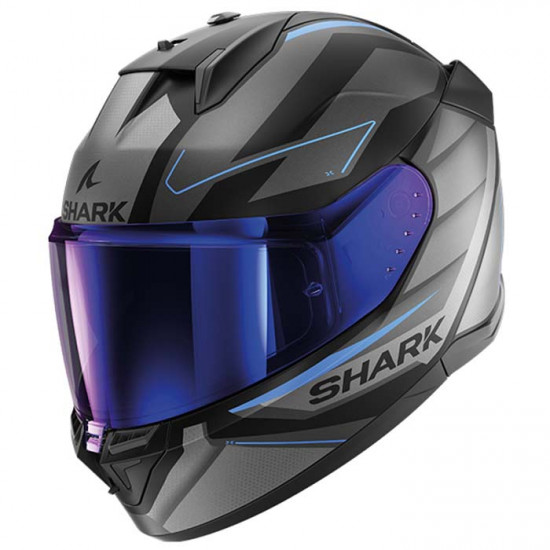 Shark D-Skwal 3 Sizler Matt Black Anthracite Blue Full Face Helmets - SKU 210/HE0923E/KAB1