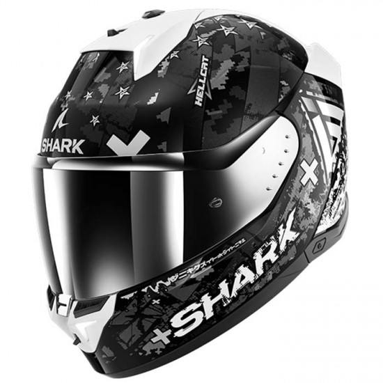 Shark Skwal I3 Hellcat Black White Anthracite + Free Chrome Visor