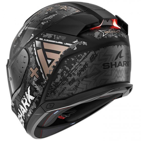 Shark Skwal I3 Hellcat Matt Black Chrome + Free Dark Visor Full Face Helmets - SKU 210/HE0829E/KUA1