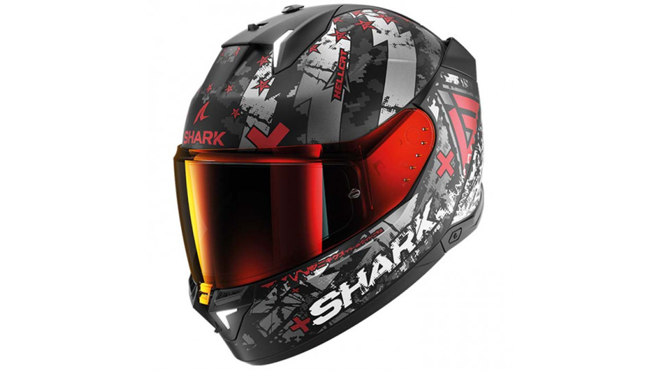 Shark Skwal I3 Hellcat Matt Black Red + Free Iridium Red Visor