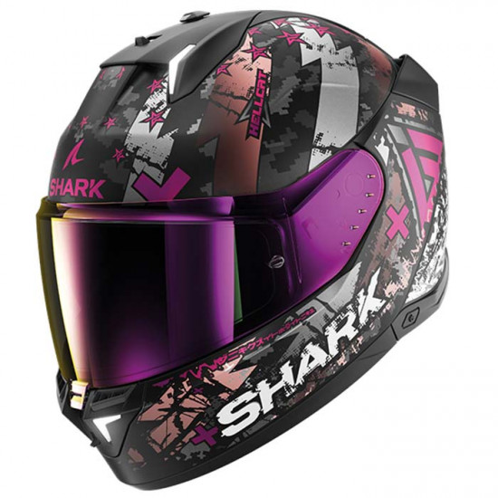 Shark Skwal I3 Hellcat Matt Black Violet + Free Iridium Pink Visor