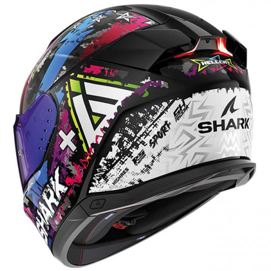 Shark Skwal I3 Hellcat White Blue Violet + Free Iridium Pink Visor