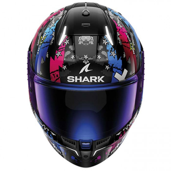Shark Skwal I3 Hellcat White Blue Violet + Free Iridium Pink Visor £313.49 Full Face Helmets - SKU 210/HE0828E/KUB1 from RaceLeathers Motorcycle Clothing