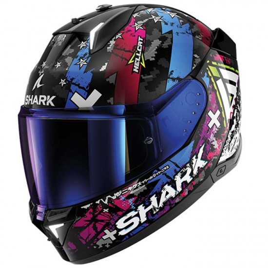 Shark Skwal I3 Hellcat White Blue Violet + Free Iridium Pink Visor