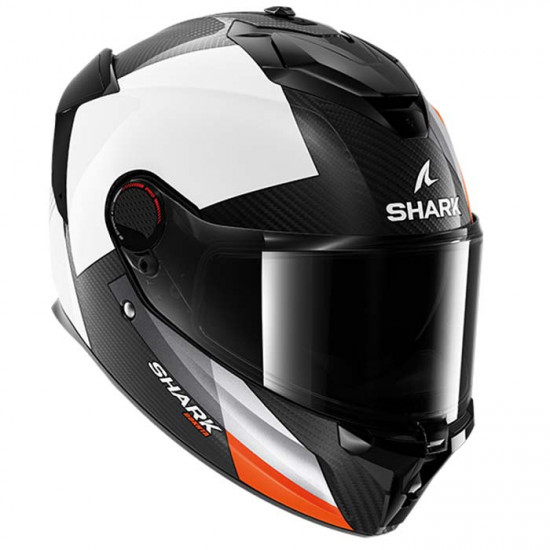 Shark Spartan GT Pro Dokhta Carbon White Orange Full Face Helmets - SKU 200/HE1306E/DWO1