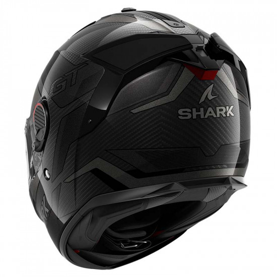 Shark Spartan GT Pro Ritmo Carbon Black Grey Red Full Face Helmets - SKU 200/HE1355E/DAU1