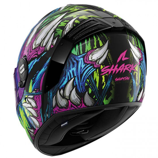 Shark Spartan RS Shaytan Black Green Violet Full Face Helmets - SKU 200/HE8114E/KGV1