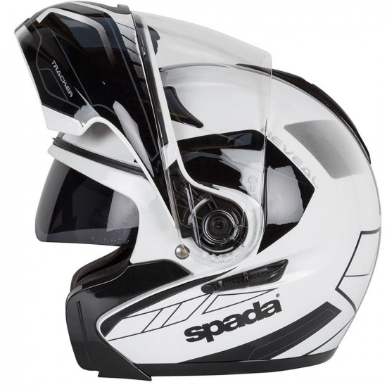 Spada Reveal Tracker White Black Flip Front Motorcycle Helmets - SKU 0105515