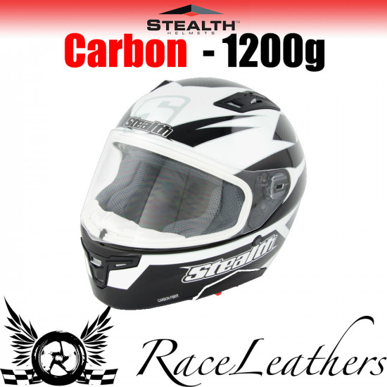 Stealth Helmet HD117 Full Face Carbon Stealth GP Replica Black Full Face Helmets - SKU STH141S