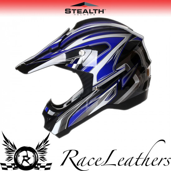 Stealth Helmet HD203 MX Blue Edge Off Road Helmets £59.95