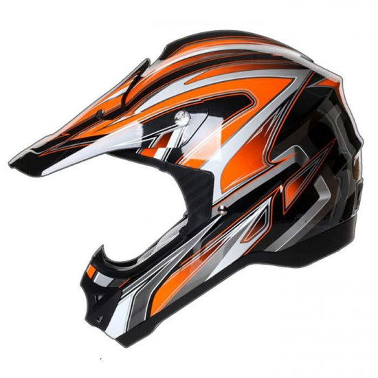 Stealth Helmet HD203 MX Orange Edge Off Road Helmets - SKU STH069XS