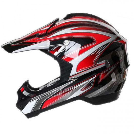 Stealth Helmet HD203 MX Red Edge Off Road Helmets - SKU STH067XS