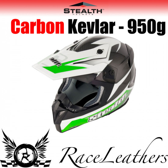 Stealth Helmet HD210 MX Carbon Stealth GP Replica Green Off Road Helmets £99.99