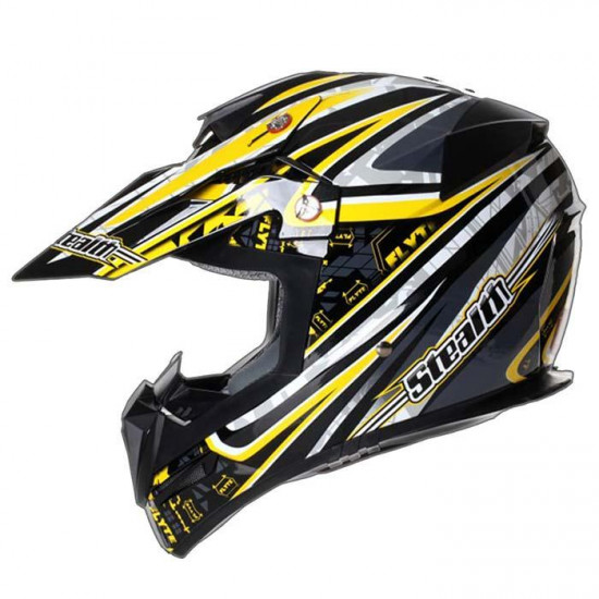 Stealth Helmet HD210 MX Yellow Droid Off Road Helmets - SKU STH087XS