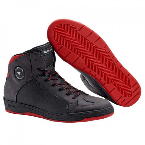 Stylmartin Double WP Sneaker - Black and Red Mens Motorcycle Touring Boots - SKU SM-SN-DBL-BLKRD-39