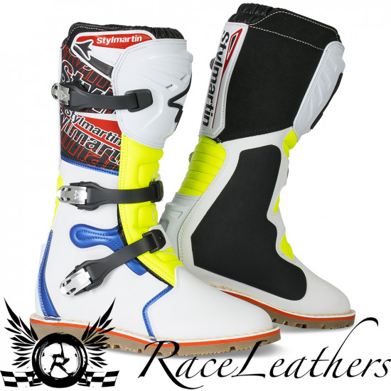Stylmartin Impact Pro WP Off Road White Blue Yellow Adults MX Boots - SKU SM-OR-IPT-WBY-38