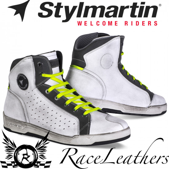 Stylmartin Sector Sneaker White Mens Motorcycle Touring Boots - SKU SM-SN-SCR-WHT-36