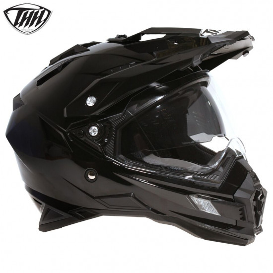 THH TX27 Dual Sport Adult Gloss Black Helmet Full Face Helmets - SKU TX27XS #0 BLACK