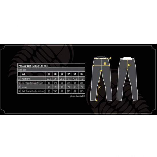Trilobite Parado Jeans Womens Black Regular £199.99 Motorcycle Jeans - SKU TRPARAWOMBKR26 from RaceLeathers Motorcycle Clothing