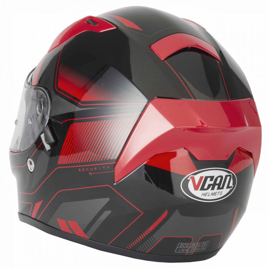 Vcan H128 Helvet Red Helmet Full Face Helmets - SKU RLMWHOT037