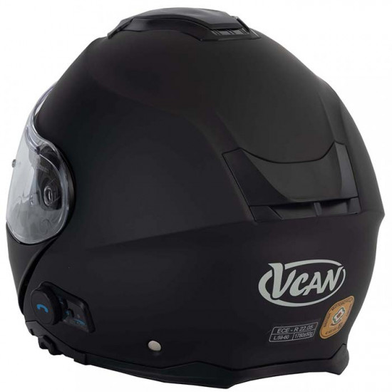 Vcan H272 Blinc Bluetooth Matt Black Flip Front Motorcycle Helmets - SKU RLMWHBL008