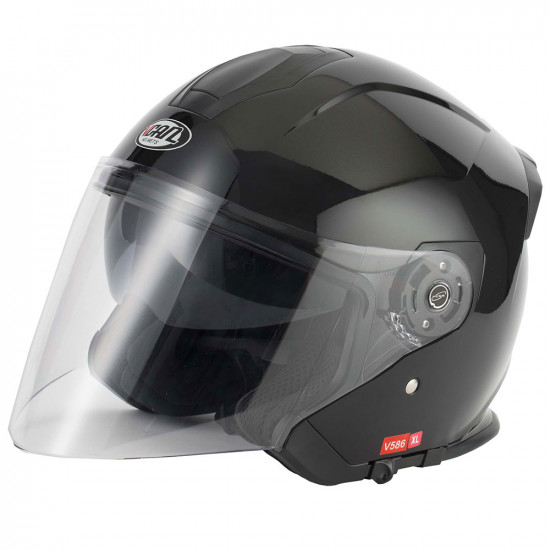Vcan H586 Gloss Black Helmet Open Face Helmets - SKU RLMWHFE001