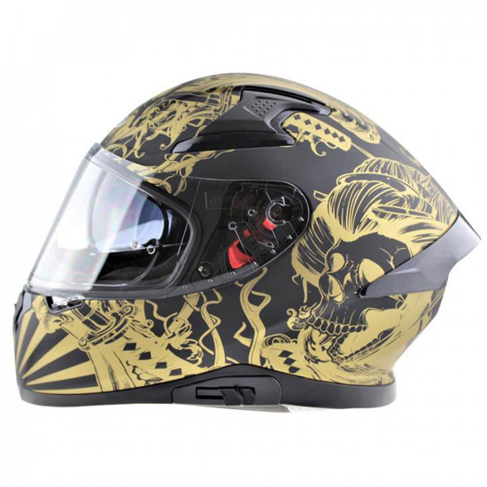 Viper RSV95 Skull Gold Helmet Full Face Helmets - SKU A225SkullGoldXS
